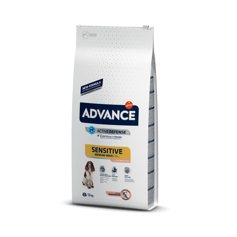 Hrana uscata pentru caini Advance Dog Sensitive cu somon si orez 12 kg